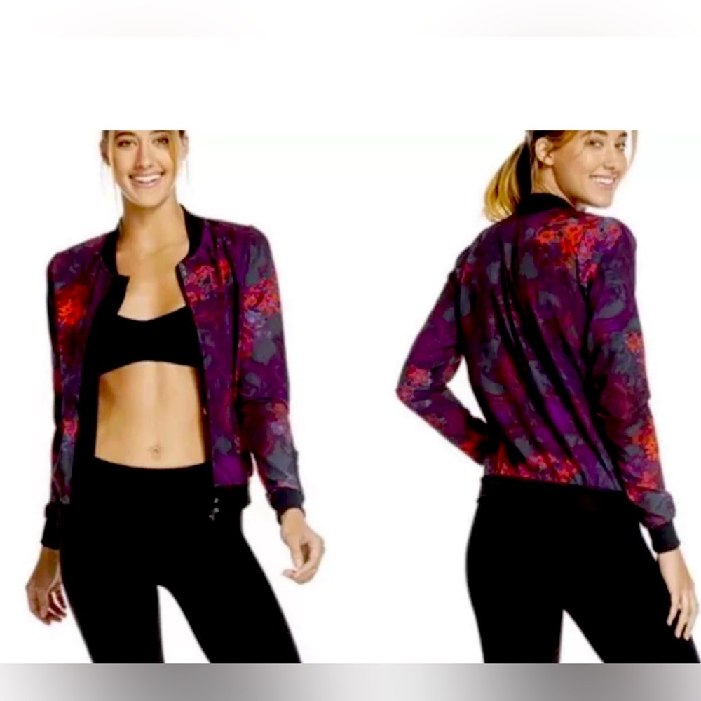 Fabletics Ithaca Floral Bomber Jacket Size S - image 1